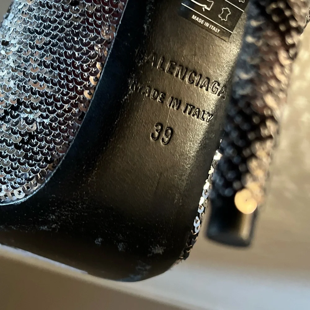 Balenciaga Sequin Noir Knife Sock Bootie Shoes 9US/39EU - Picture 8 of 13